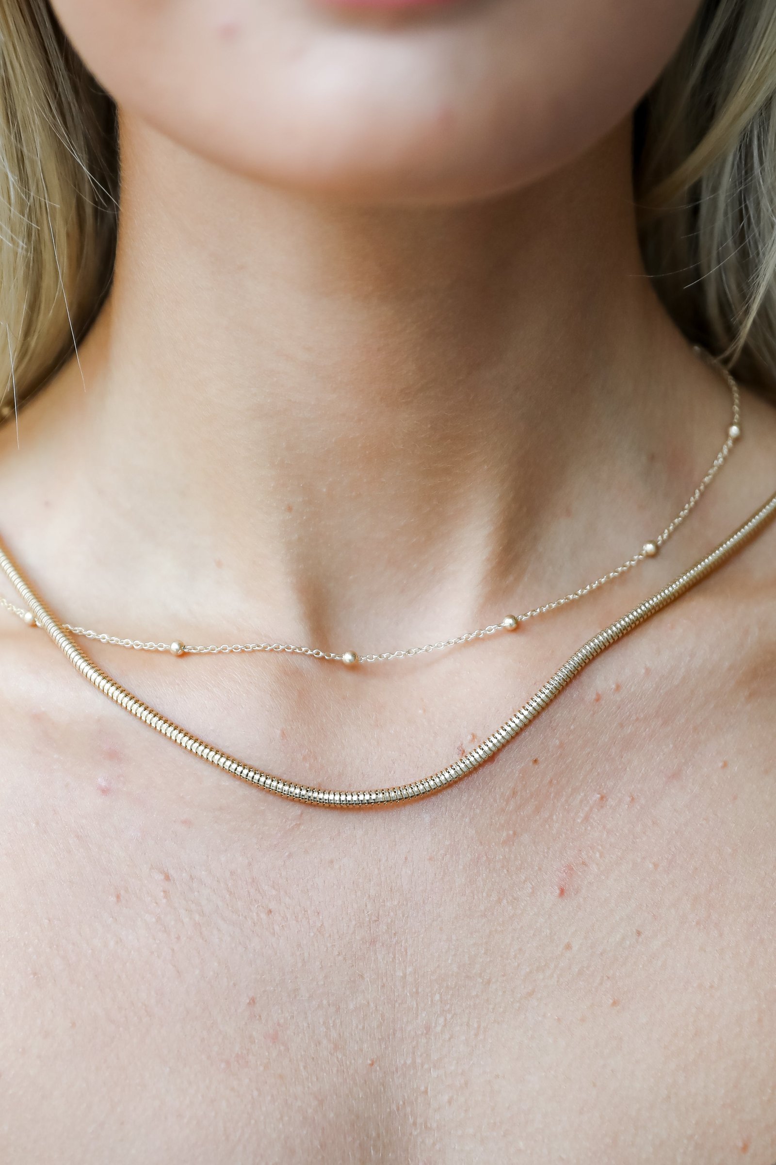 Meghan Gold Layered Chain Necklace EO2