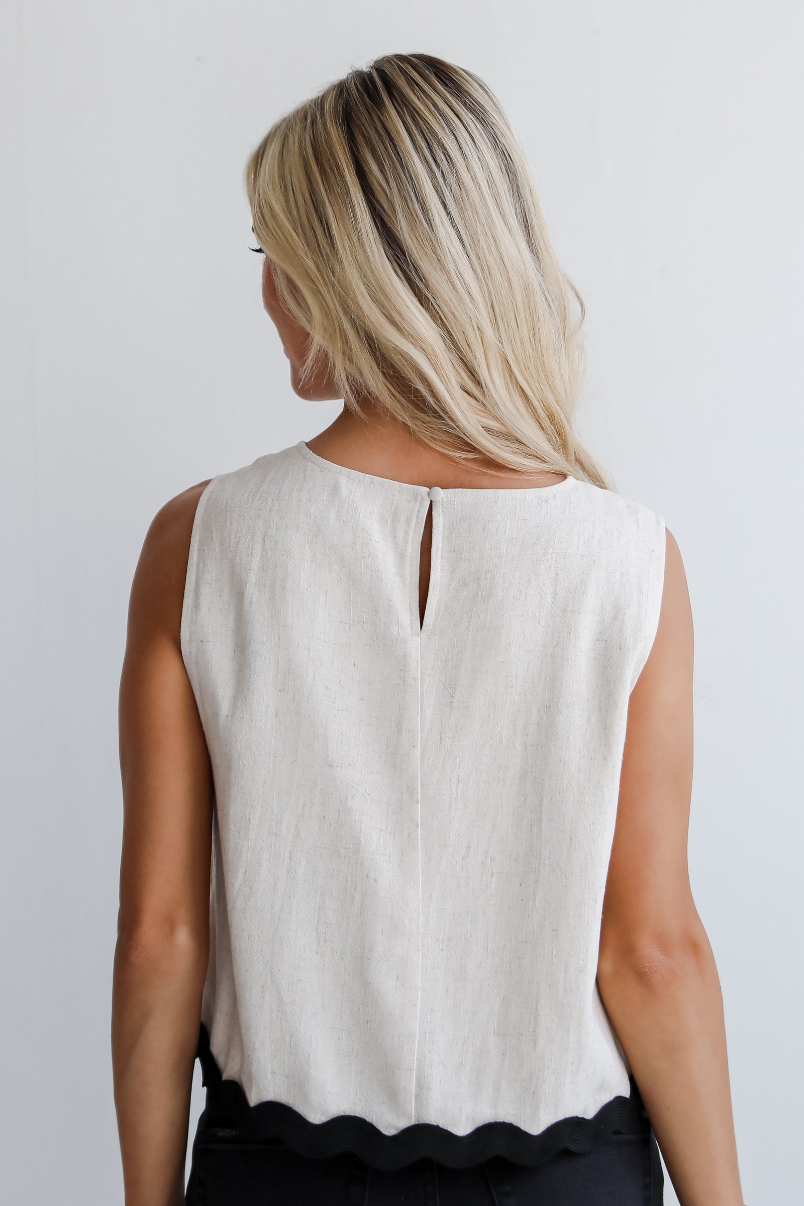 Trendy Oasis Natural Linen Tank EO16